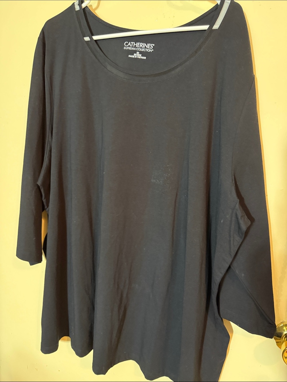 Catherines Black Long Sleeve Scoop Neck Top